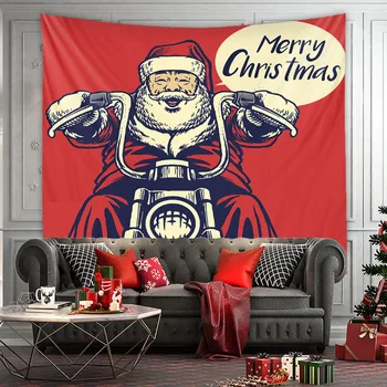 Motociklo Santa Claus Accroche Freskos Antklodė Tissu Freskos Sienų Dekoras Kalėdų Gobelenas Sienos Estetika