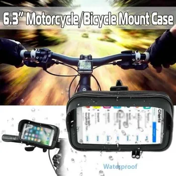 Motociklų, ATV Rankenos Laikiklį, Pritvirtinkite Maišelį Juoda GPS Atveju Vandeniui Mobiliųjų Telefonų Anti-Scratch praktiškų Priedų