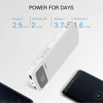MOXOM 20000mAh USB Power Bank Nešiojamų Išorės Baterija, Įkroviklis, USB Powerbank už Xiaomi mi 9 iPhone Galia bankas