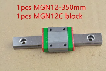 MR12 12mm linijinis geležinkelių vadovas MGN12 350mm su MGN12C ar MGN12H slankiklį blokas guolių 1pcs