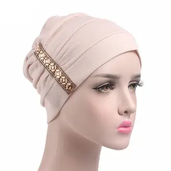 Musulmonų Moterys Hijab Bžūp Vėžio Chemo Variklio Dangčio Skrybėlę Islamo Turbaną Bžūp Skarelė Plisuotos Variklio Dangtis, Arabų, Indijos Cap Plaukų Slinkimas Bžūp Mados