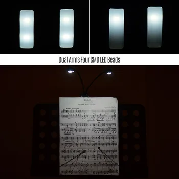 Muzikos instrumentų priedai Įrašą Skaitymo Šviesos Muzika Stovėti Lempos Dviguba Lempa Pranešimų LED Karoliukai įmontuota Įkraunama Baterija
