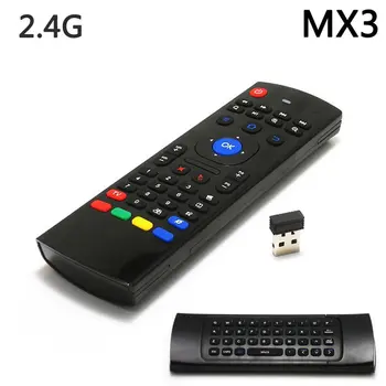 MX3 2.4 G Wireless Keyboard Controller Nuotolinio Valdymo Oro Pelės Smart Android 7.1 TV Box dvipusis klaviatūra