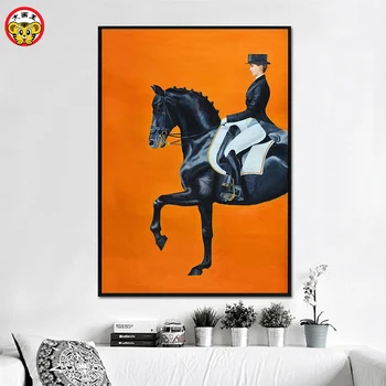 Namų dekoro Tapybos Paprasta Royal Horse Riteriai Geltona Riteriai Europos Stiliaus Kambarį Apdaila