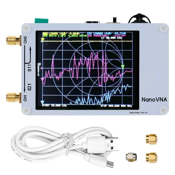 Nano VNA Vektoriaus Tinklo Analizatorius Paspaudus Sn 50KHz-900MHz Skaitmeninis Trumpųjų MF HF VHF UHF Antena Analizatorius su RF Kabelis