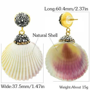 Natūralių Spalvų Shell Auskarai Moterims 2019 M. Derliaus Jūros Stiliaus Geometrinis Lašas Auskarai Bohemijos Papuošalai Vestuves Madinga
