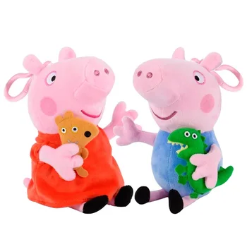 Nauja Originali 2 Vnt / Rinkinys Peppa Pig George Dinosaur Meškiukas Šeimai Šalis Pliušinis Lėlės, Žaislai Vaikams Kalėdų Dovana