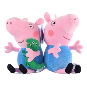 Nauja Originali 2 Vnt / Rinkinys Peppa Pig George Dinosaur Meškiukas Šeimai Šalis Pliušinis Lėlės, Žaislai Vaikams Kalėdų Dovana