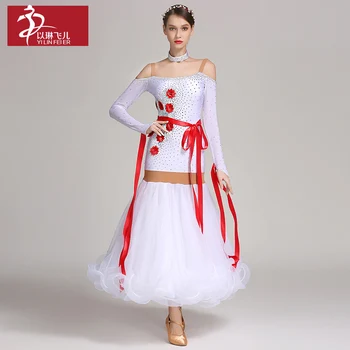 Nauja sportinių šokių konkurencijos suknelė šokių salė, valsas suknelės standartinių šokių suknelė moterų šokių suknelė S7025