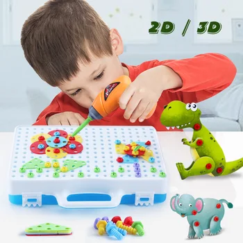 Nauja Stiliaus 2D Varžtas Dėlionė 3D Gyvūnų Dėlionės Rinkinį Asamblėjos Pastato Blokus Ikimokyklinukas Švietimo Žaislai, Išardymo ir Sužinokite Rinkinys