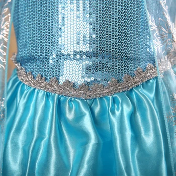 Nauja Vaikiška Vaikas Merginos Cosplay Kostiumas Suknelė Anna Elsa Princesė Suknelė Šalis Cosplay Suknelė 3-8Y Tiulio Nėrinių žydros Suknelės
