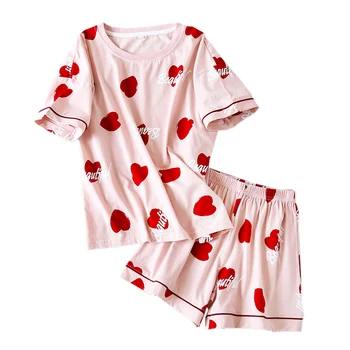 Nauja Vasaros mielas trumpas sleepwear pižamos moterims medvilnės Korėja saldus šortai pajama komplektai moterų homewear ponios naktiniai drabužiai