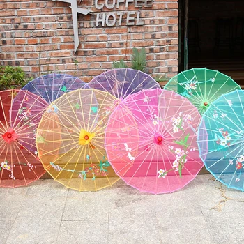 Naujas (3 dydis) Kinijos Spausdintų Gėlių Aliejus Popieriaus Skėtis Tradicinis Rankų darbo skėtį nuo saulės Skėtis Klasikinio Retro Šokių Dovana Skėtis