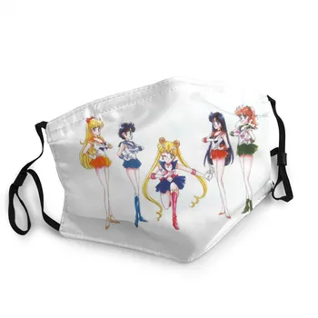 Naujas 3d Custom Print Sailor Moon Anime Burnos, Veido Kaukė Juokingas Mielas Veido Skydelį galima Skalbti Daugkartinių Veido Kaukės Suaugusiems Vaikams