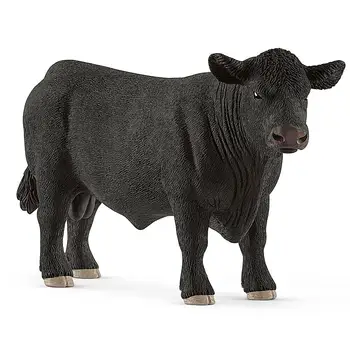 NAUJAS 5.5 colių PVC Black Angus Bull Žaislas Statulėlės PVC Laukinis Gyvenimas Duomenys