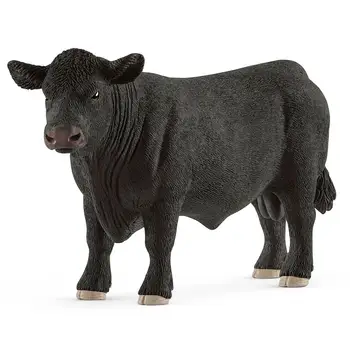 NAUJAS 5.5 colių PVC Black Angus Bull Žaislas Statulėlės PVC Laukinis Gyvenimas Duomenys