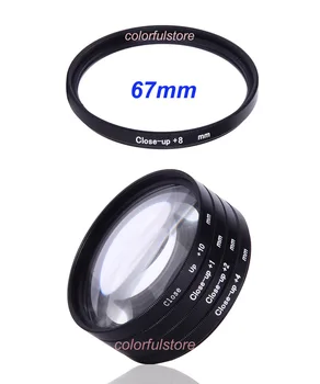 Naujas 67mm 67 mm Close-up Close Up Filtras Makro Lęšiai, Dioptrijų 5x +1 +2 +4 +8 +10 Canon Nikon Sony, Olympus 
