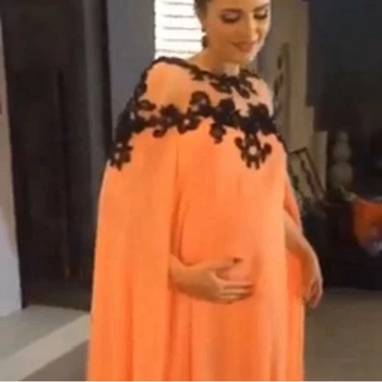 Naujas Atvykimo Šifono musulmonų vakarinę suknelę 2021 Juoda Nėrinių Appliques Vakare gown Nėščia oficialų suknelė moterims, elegantiškas
