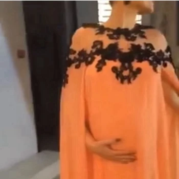 Naujas Atvykimo Šifono musulmonų vakarinę suknelę 2021 Juoda Nėrinių Appliques Vakare gown Nėščia oficialų suknelė moterims, elegantiškas