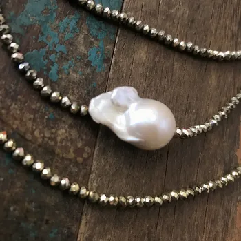 Naujas Baroko perlas karoliai daugiasluoksnės grandinės moterų bižuterijos karoliai 