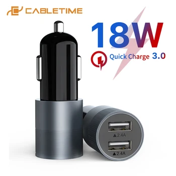 Naujas CABLETIME Automobilinis Įkroviklis Dual USB LED Ekranas 4.8 Greito Įkrovimo Universalus Suderinama Kelionės Adapteris C163