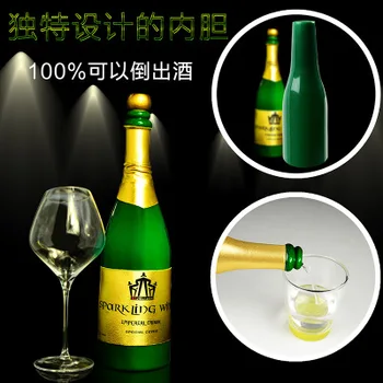 Naujas Išnyksta Šampano Butelį magija gudrybės LATEKSO((Juoda arba Žalia) Vyno Butelis Etape close up Magic Trick Rekvizitai Gudrybė