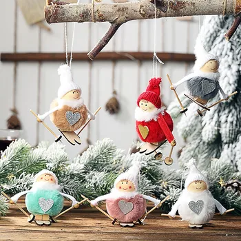 Naujas Kalėdų Vaikams Žaislai Mielas Slidinėjimo Lėlės Žaislas Pakabukas Kalėdų Medžio Pakabukas Šalies Namų Dekoravimo, Dovanų Skrepyshi Kimštiniai Žaislai