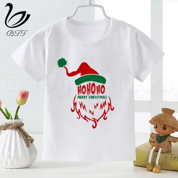 Naujas Linksmų Kalėdų Vaikams Mergaitės Berniukai Vasaros Atsitiktinis Marškinėlius Spausdintos Vaikų Drabužių Viršūnes Mielas Vaikams Kūdikiams trumpomis Rankovėmis T-shirt