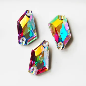 Naujas Masės Visas Figūras Siuvimo Crystal AB Siūti kalnų krištolas Flatback Masės Kristalai Siūti Ant Akmenų Drabužių Drabužių