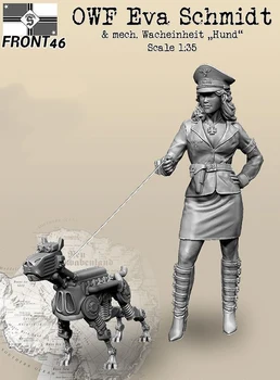 Naujas Nesurinkti 1/35 moteris kareivis su dog fantasy Dervų Rinkinys 