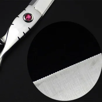 Naujas profesionalus Japonija 440c 5.5 / 6 colių Lazerio vielos plaukų žirklės dantytas geležtės pjovimo kirpykla žirklės, plaukų kirpimo žirklės