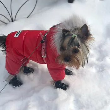 Naujas Rusijos Žiemos Naminių Šunų Drabužius Šiltas Pet Pliušinis Kailis Striukė keturių kojų Jumpsuit Mažylis Drabužius Mažų Šunų Kostiumų Jumpsuit Apranga
