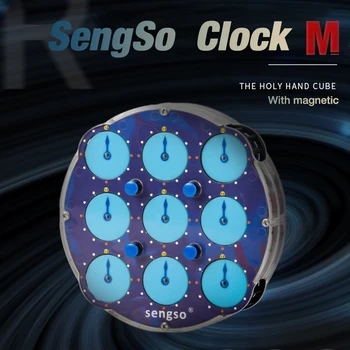 Naujas Sengso Magnetinis Laikrodis Kubas Mėlyna ABS Cubo Magico Professional Magic laikrodis Kubeliai Viršijimo Kubeliai Vaikų Žaislai Fo