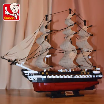 Naujas Senovės Laivų Laivų Statybos Blokus Rinkiniai Konstitucijos Buriavimo Mokymo Duomenys Plytų Žaislai Vaikams Kalėdų Dovana