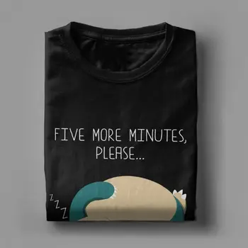 Naujovė Ne Šiandien, T Marškiniai Vyrams dar Penkias Minutes Snorlax Anime T-Shirt Mens Medvilnės Tees Geriausia Dovana Drabužius galiu, Bet aš ne
