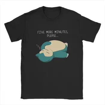 Naujovė Ne Šiandien, T Marškiniai Vyrams dar Penkias Minutes Snorlax Anime T-Shirt Mens Medvilnės Tees Geriausia Dovana Drabužius galiu, Bet aš ne
