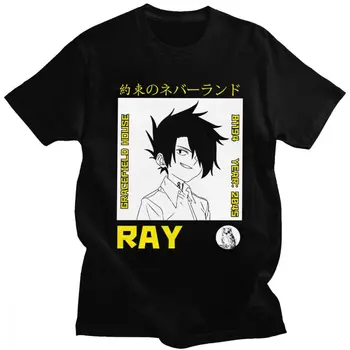 Naujovė Vyrų Pažadas Neverland Marškinėlius trumpomis Rankovėmis O-kaklo Medvilnės Marškinėliai Anime, Manga Ray T-shirt Laisvalaikio Tee Viršūnes Drabužiai