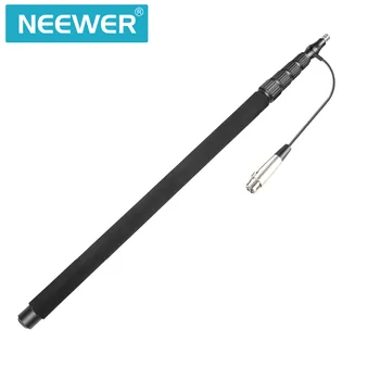 Neewer Nešiojamas Delninis Mikrofonas Boom Pole su Built-in XLR Garso Kabelis, 5 Skyriai, Tampus 32.6-131 cm, Aliuminis
