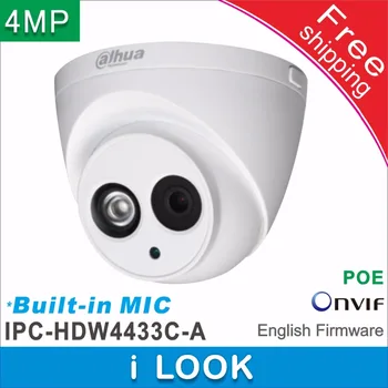 Nemokamas pristatymas Dahua Built-in MIC HD 4MP tinklo IP vaizdo Kamera IPC-HDW4433C-A pakeisti IPC-HDW1431S vaizdo Dome Camera POE Palaikymas