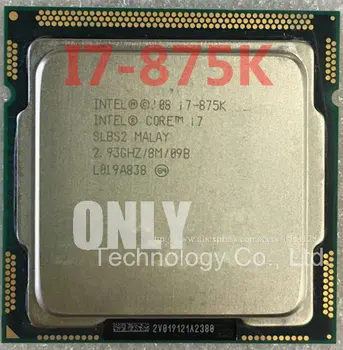 Nemokamas pristatymas i7 875K 2.93 GHz, 8M SLBS2 Quad Core Aštuonias temas desktop procesorių Kompiuteris i7-875K CPU Socket LGA 1156 pin