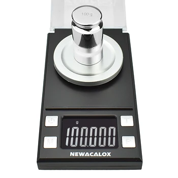 NEWACALOX 50g/100g*0.001 g LCD Skaitmeninis Papuošalai Svarstyklės Lab Svorio Aukšto Tikslumo Skalės Vaistų Nešiojamas Mini Elektroninių Balansas
