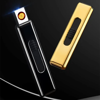 Nešiojamas USB Įkrovimo Elektra Lengvesni Mini lengvas Dvigubo Pusėje Uždegimo Cigarečių Degiklio PVC Ledo Plazmos Lanku Lengvesni