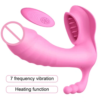 Nešiojami Drugelis Vibratorius klitorio Teptuku Stimuliatorius G Spot Vibratorių Massager Šildymo Belaidžio Nuotolinio valdymo Vibratoriai Sekso Žaislai ForWomen