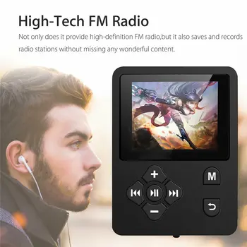 Nešiojamų Mini Muzikos Grotuvas su 1.8 Colio TFT Ekrano Nešiojamieji Mygtuką Kontrolės Skaitmeninis MP3 FM įrašymas