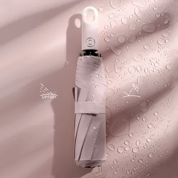 Nešiojamų Ponios Lankstymo Uv Skėtis nuo Lietaus Mergaitė Spalvinga Tris Lankstymo Moterų Skėtis Mini Pocket Umbrella Korporacijos Paraguas