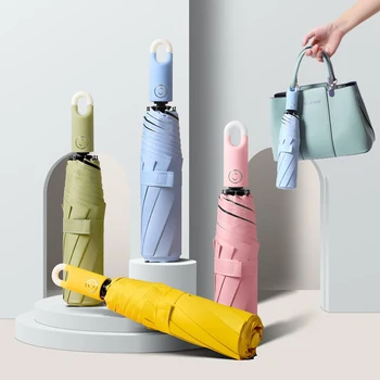 Nešiojamų Ponios Lankstymo Uv Skėtis nuo Lietaus Mergaitė Spalvinga Tris Lankstymo Moterų Skėtis Mini Pocket Umbrella Korporacijos Paraguas
