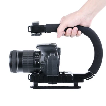 Nešiojamų SLR Steadicam už Gopro Nešiojamą Vaizdo Stabilizatorius C Formos rankenos Rankena DSLR Sony/Nikon/Canon Kameros apšvietimas