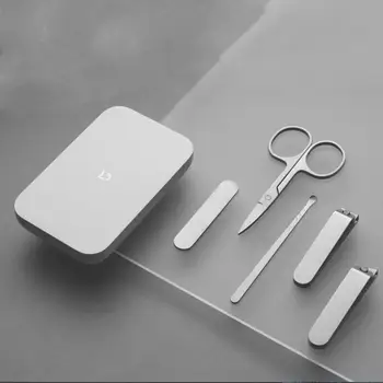 Nešiojamų Xiaomi Mijia 5 In 1 Manikiūro Nagų Kirpimo Rinkinys Profesionalių Nerūdijančio Plieno HomeTravel Nagų Pjovimo Įrankių Rinkinys