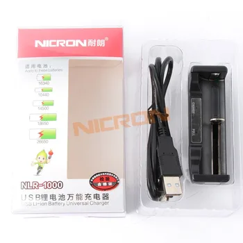 NICRON USB Li-ion Baterija, Universalus Kroviklis 5V 1A Taikomos 16340,10440,14500,18650,26650 Paramos Mokestis Apsaugoti Galios Bankas