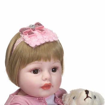 NPK 22 colių Silikono Atgimsta Kūdikių Lėlės Brinquedos Lėlės Mergaitėms Vinilo Tikroviškos Lėlės Reborn Vaikams Kalėdų Dovanos, Žaislai